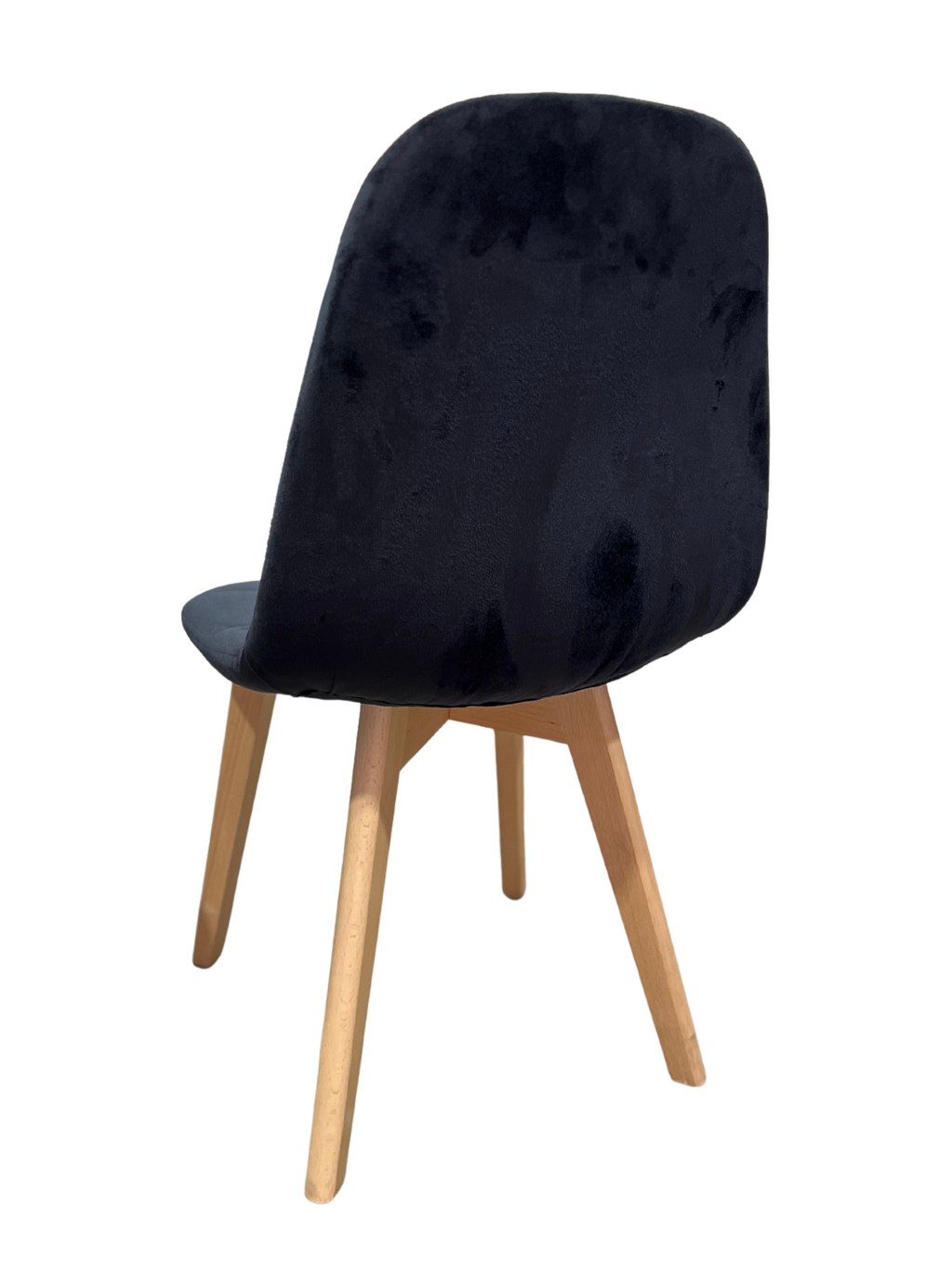 Silla capitoné felpa negro