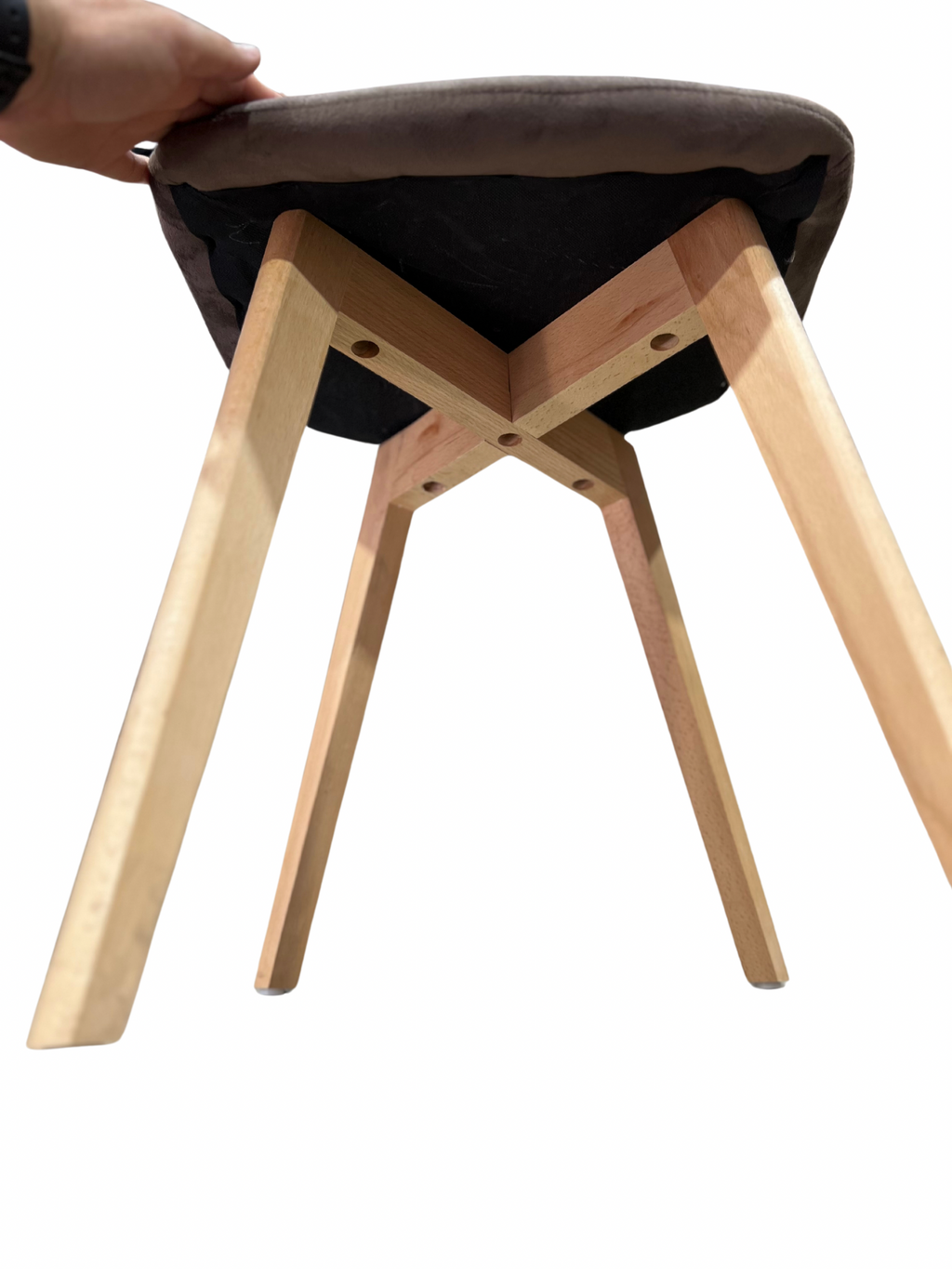 Silla capitonés felpa café