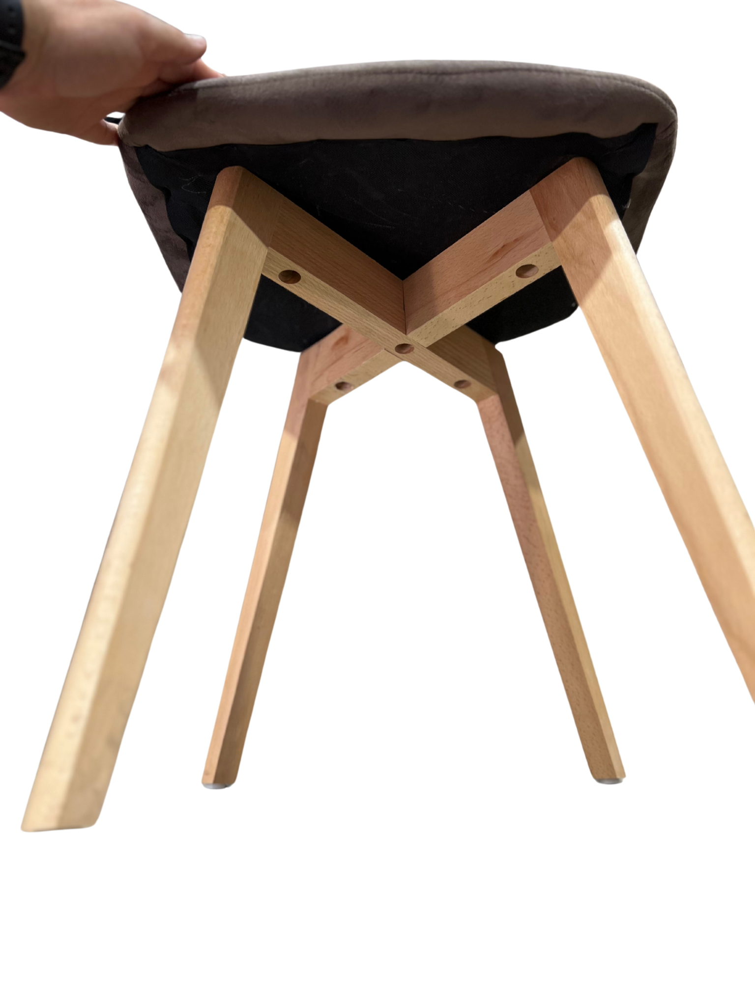 Silla capitonés felpa café