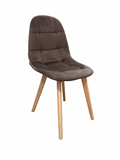 Silla capitonés felpa café