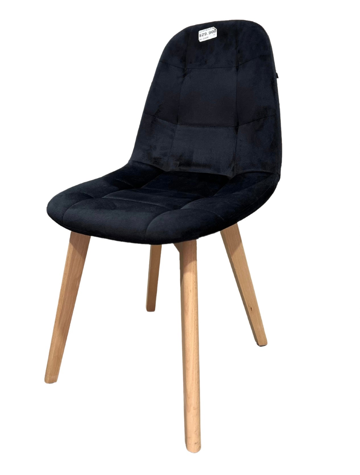 Silla capitoné felpa negro