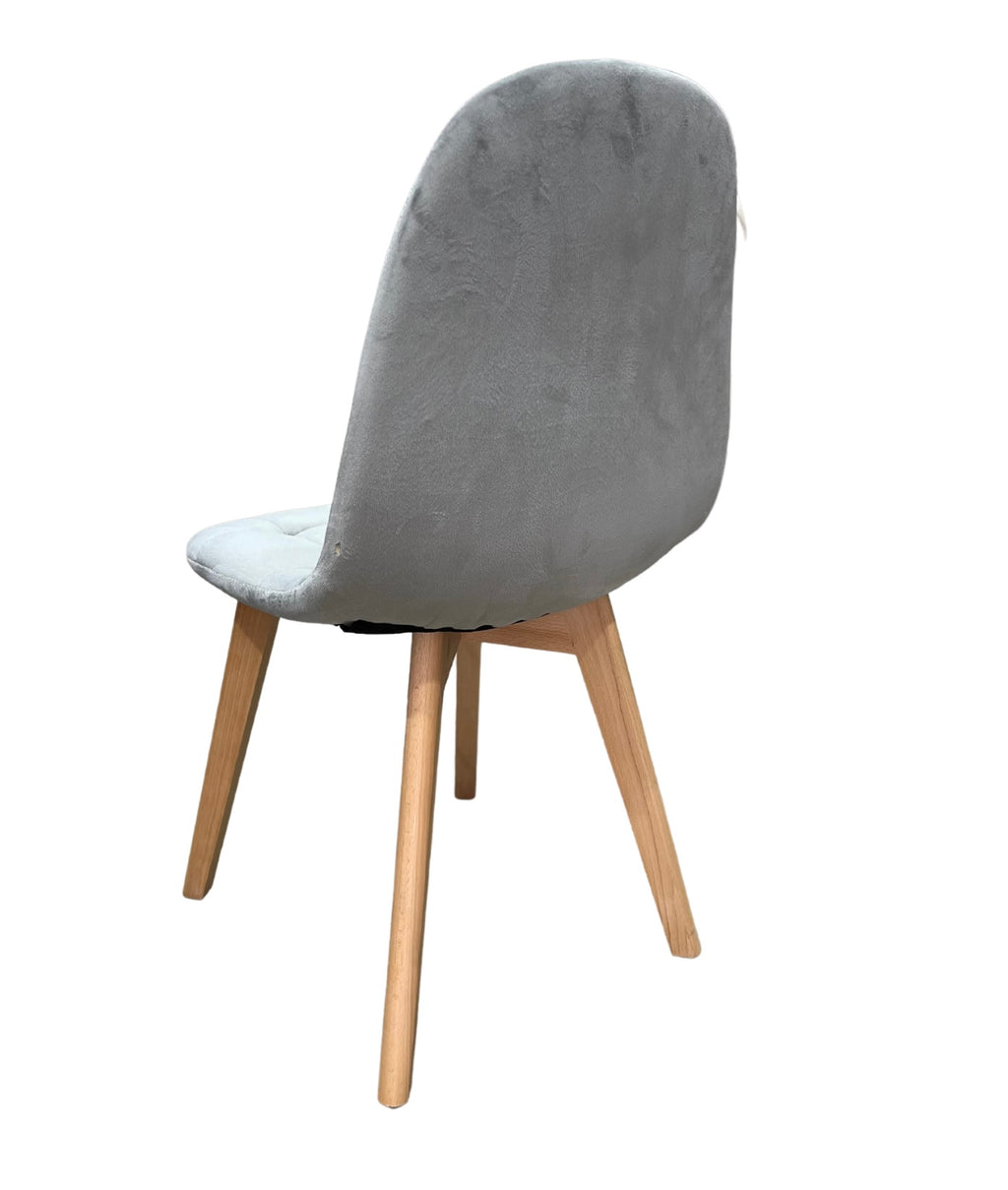 Silla capitonés felpa gris