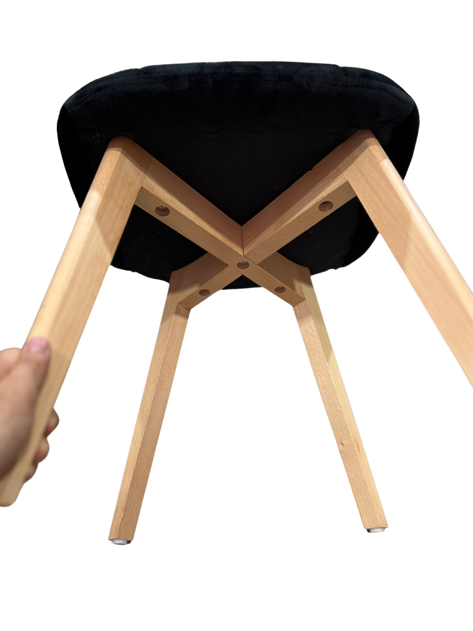 Silla capitoné felpa negro