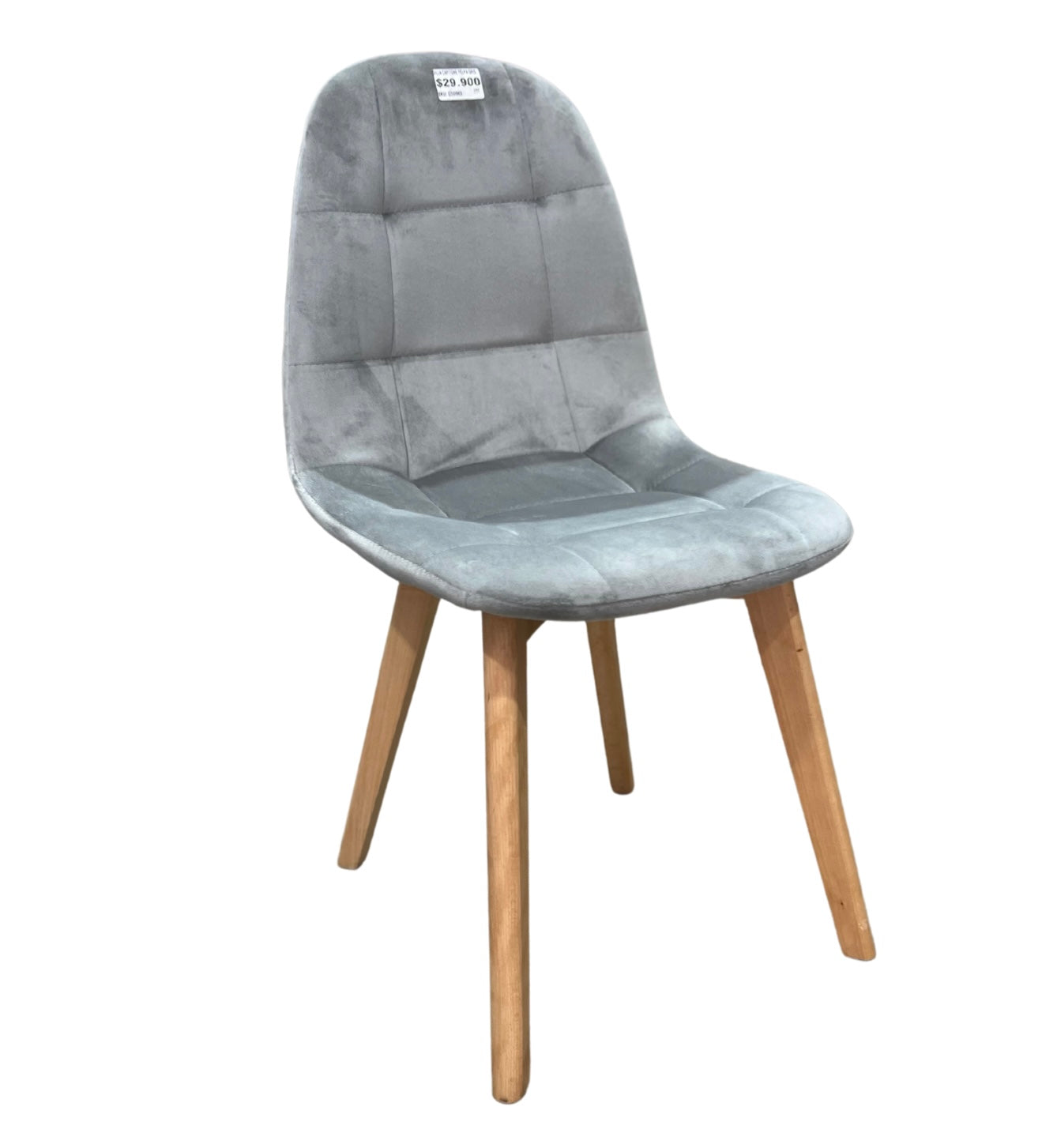 Silla capitonés felpa gris