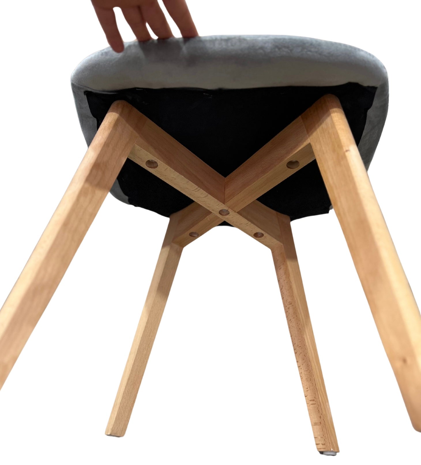 Silla capitonés felpa gris