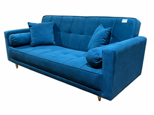 Cargar imagen en el visor de la galería, Sofa cama azul petróleo decoclass
