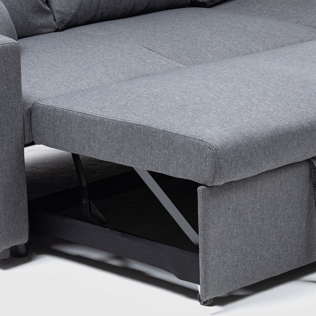 SOFÁ SECCIONAL CAMA - BAUL GRIS