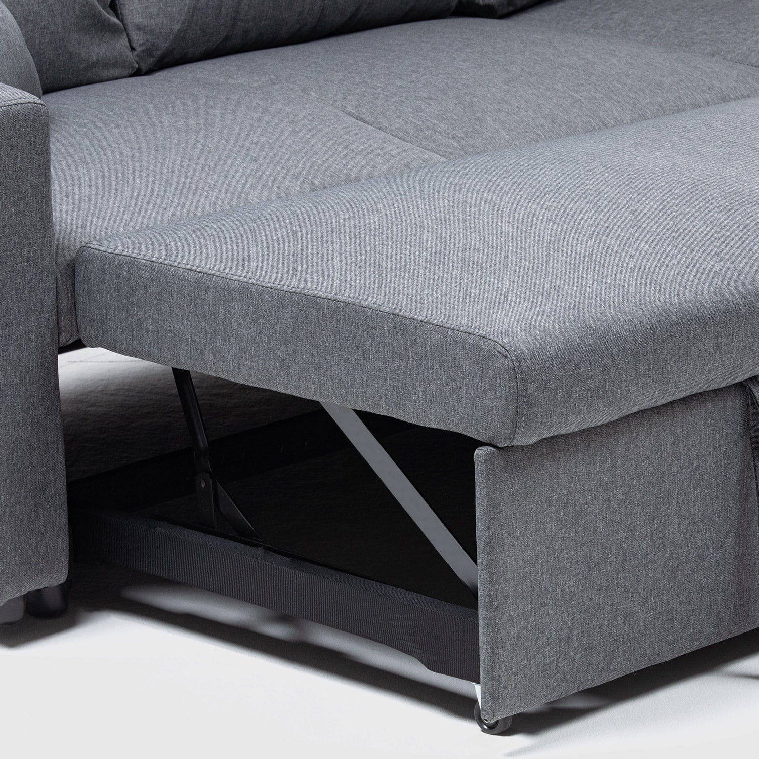 SOFÁ SECCIONAL CAMA - BAUL GRIS