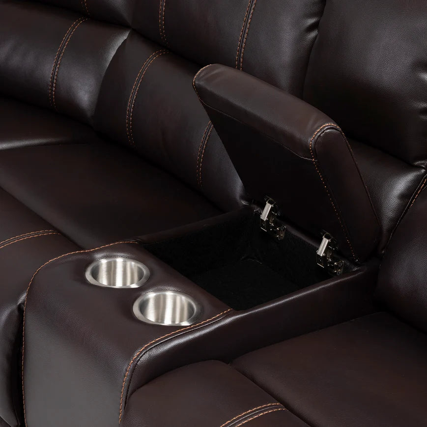 SOFÁ SECCIONAL ROYALTI IZQUIERDO CAFÉ 2 CONSOLAS