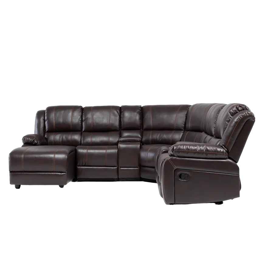 SOFÁ SECCIONAL ROYALTI IZQUIERDO CAFÉ 2 CONSOLAS